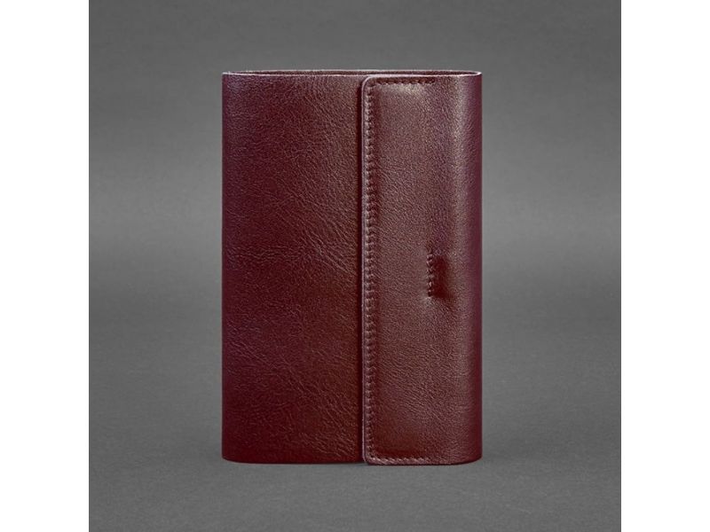 Кожаный блокнот софт-бук 7.0 бордовый Краст, фото 5
