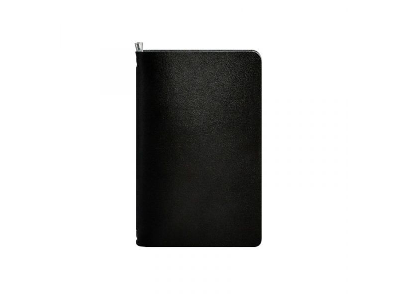 Угольно-черный кожаный блокнот (софт-бук) 8.0 на резинке, фото 5