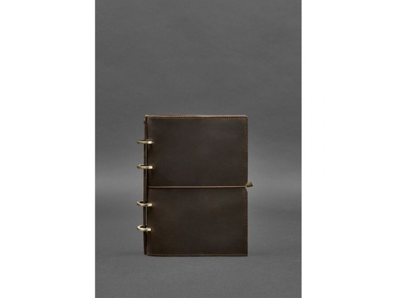 Кожаный блокнот А5 на кольцах (софт-бук) 9.0 в мягкой коричневой обложке, фото 1