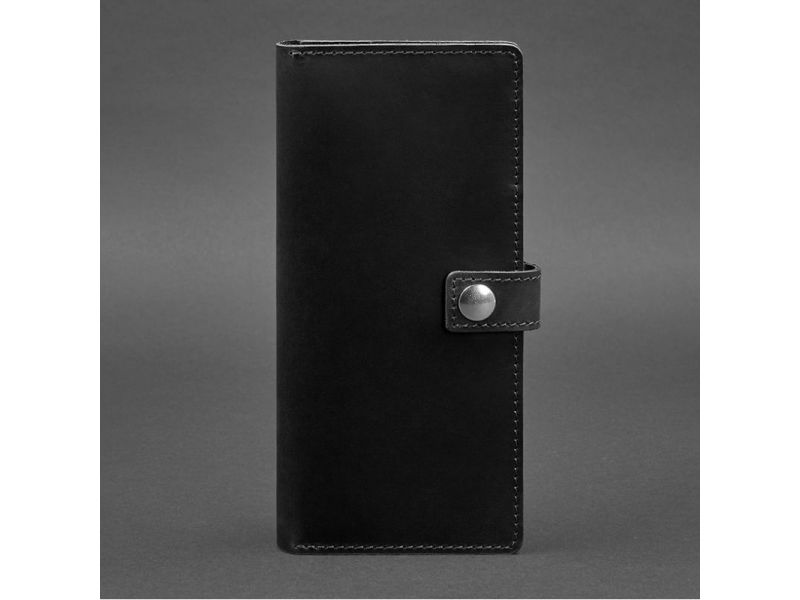 Кожаный Тревел-кейс (органайзер для документов) 6.0 черный Crazy Horse, фото 4