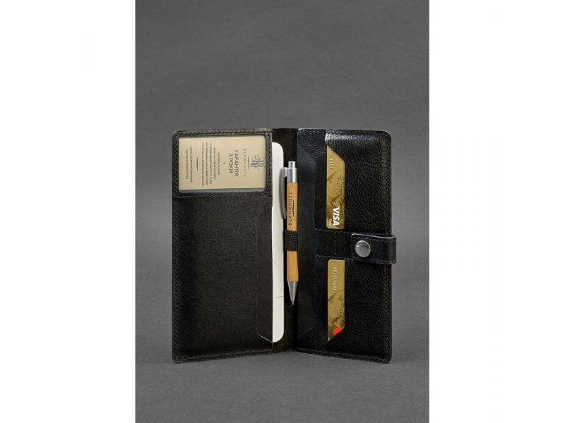 Кожаный Тревел-кейс (органайзер для документов) 6.0 черный, фото 2