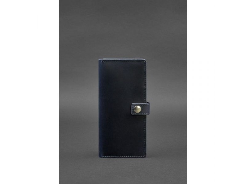 Кожаный тревел-кейс (органайзер для документов) 6.0 синий Crazy Horse, фото 1