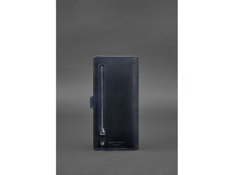 Кожаный тревел-кейс (органайзер для документов) 6.0 синий Crazy Horse, фото 3