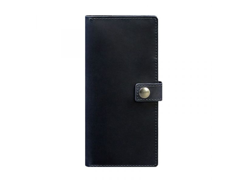 Кожаный тревел-кейс (органайзер для документов) 6.0 синий Crazy Horse, фото 5