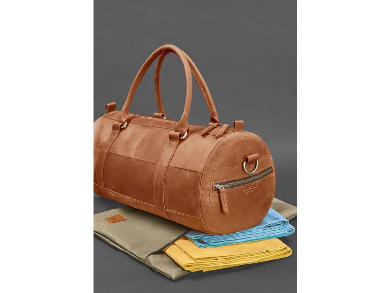 Кожаная сумка Harper Светло-коричневая Crazy Horse, фото 5