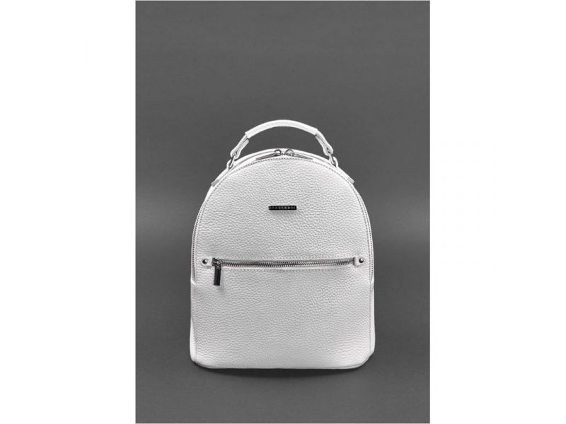 Кожаный женский мини-рюкзак Kylie белый флотар, фото 2