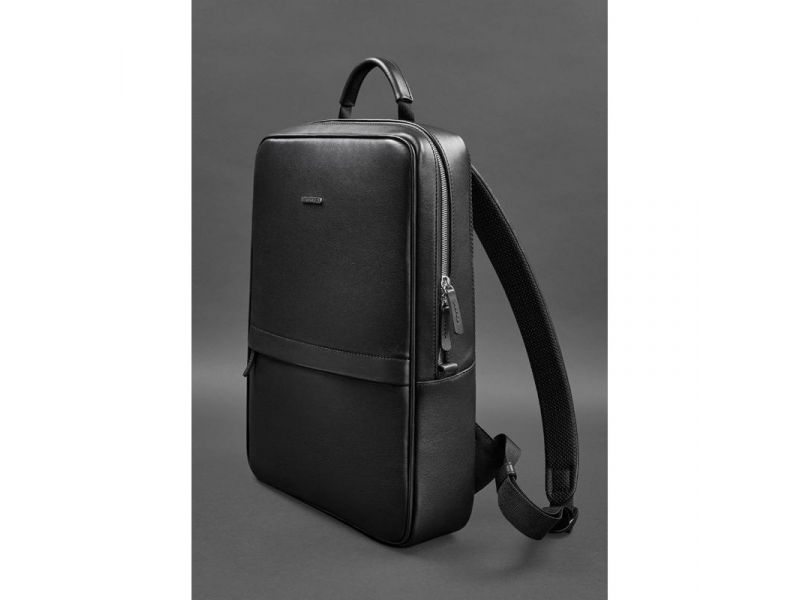 Черный кожаный мужской рюкзак Foster 1.0, фото 3