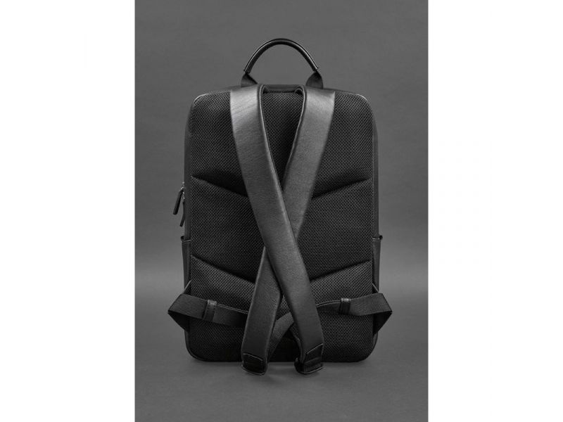 Черный кожаный мужской рюкзак Foster 1.0, фото 4