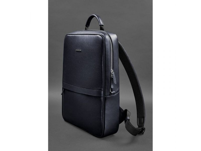 Темно-синий кожаный мужской рюкзак Foster 1.0, фото 3