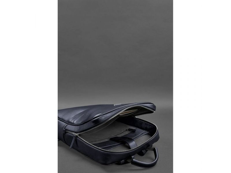 Темно-синий кожаный мужской рюкзак Foster 1.0, фото 5