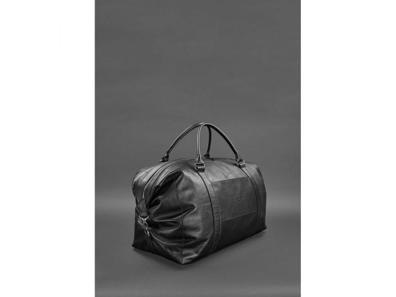 Кожаная дорожная сумка черная, фото 1