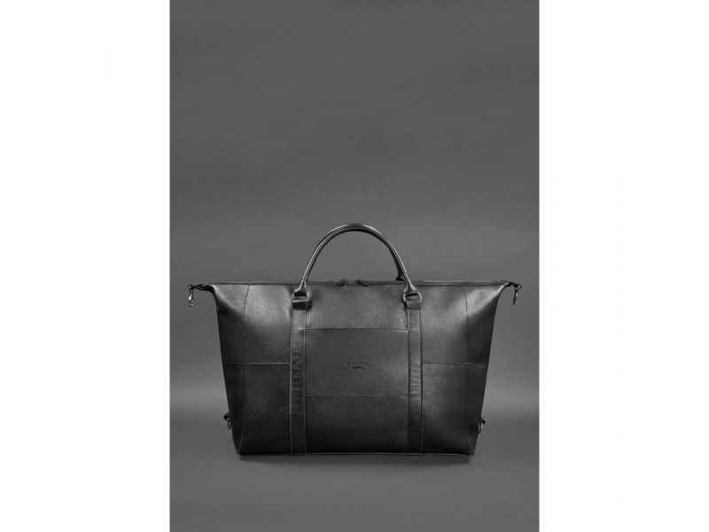 Кожаная дорожная сумка черная, фото 2