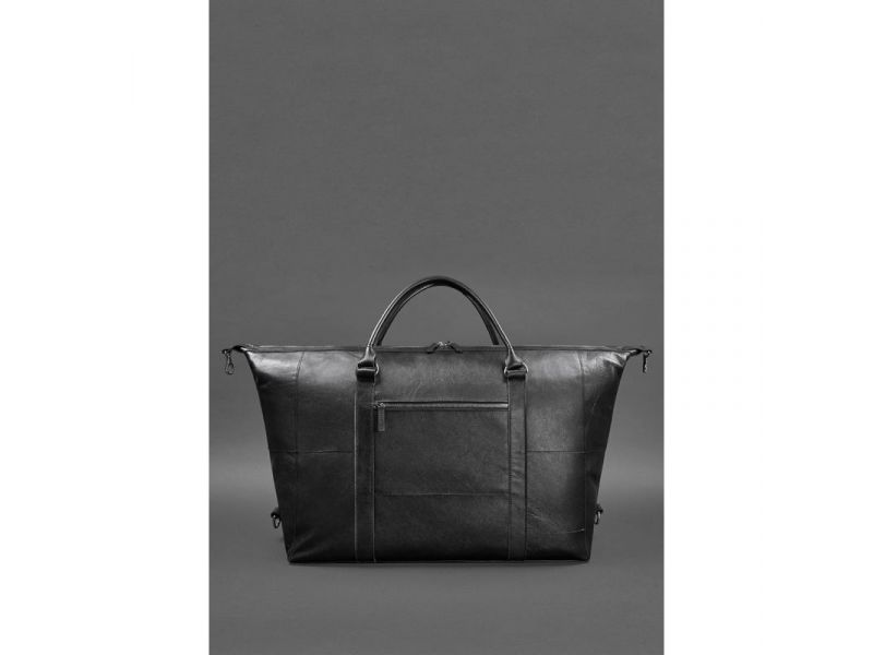 Кожаная дорожная сумка черная, фото 6