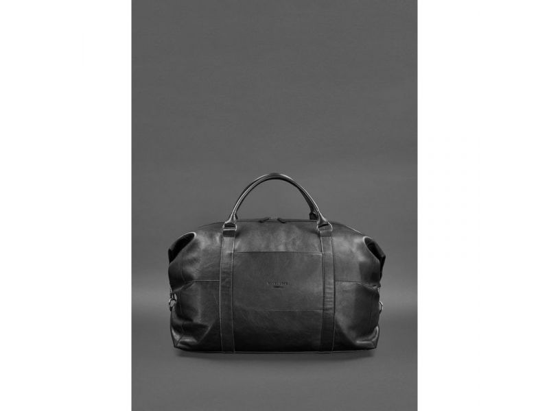 Кожаная дорожная сумка черная, фото 3