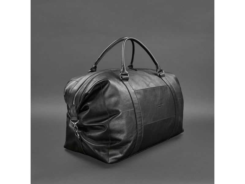 Кожаная дорожная сумка черная, фото 7