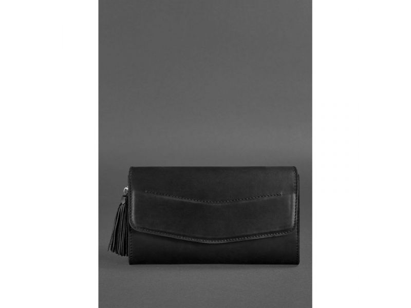 Кожаная женская сумка Элис черная crazy horse, фото 2