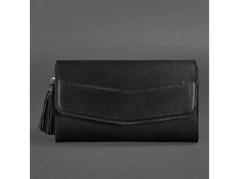 Кожаная женская сумка Элис черная crazy horse, фото 10