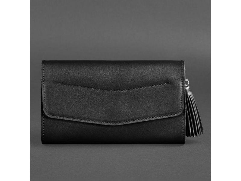 Женская кожаная сумка Элис угольно-черная, фото 7