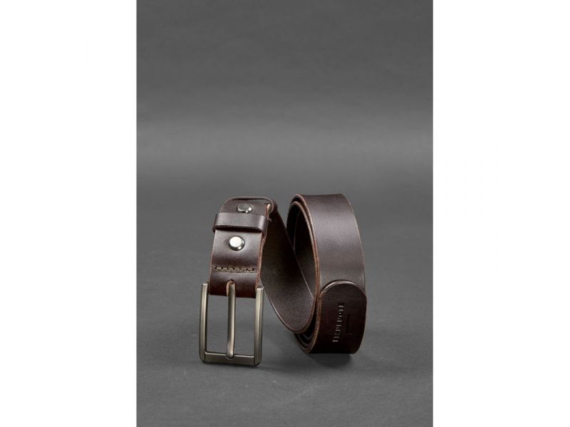 Мужской кожаный узкий ремень 30 мм Коричневый, фото 2