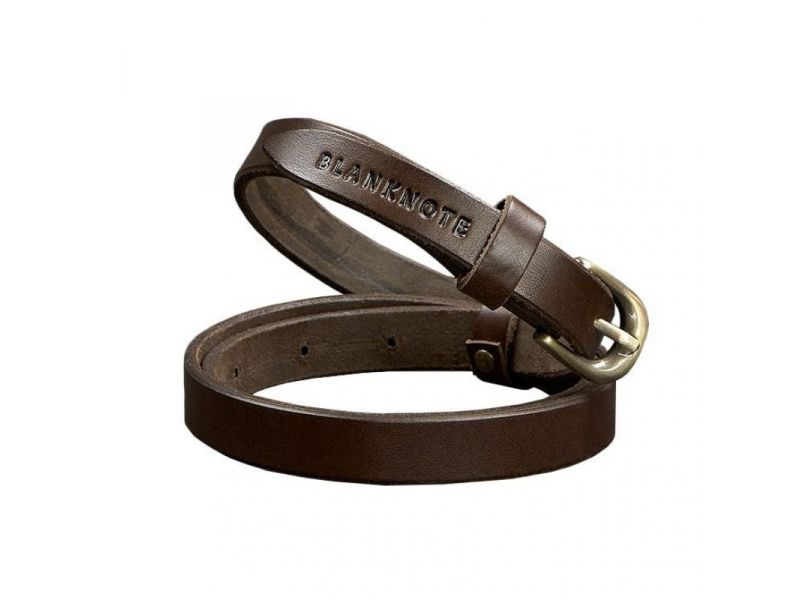 Женский кожаный узкий ремень 15 мм Коричневый, фото 5