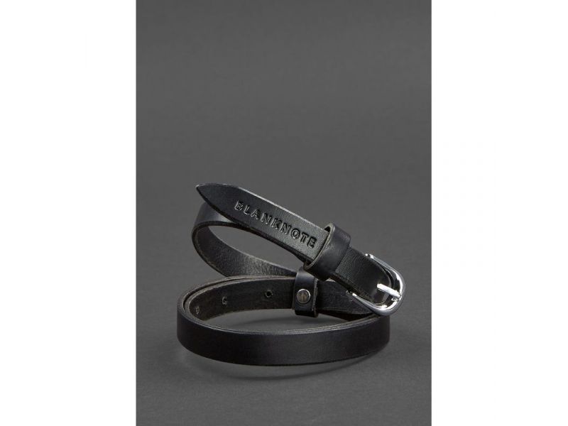 Женский кожаный узкий ремень 15 мм Черный, фото 1