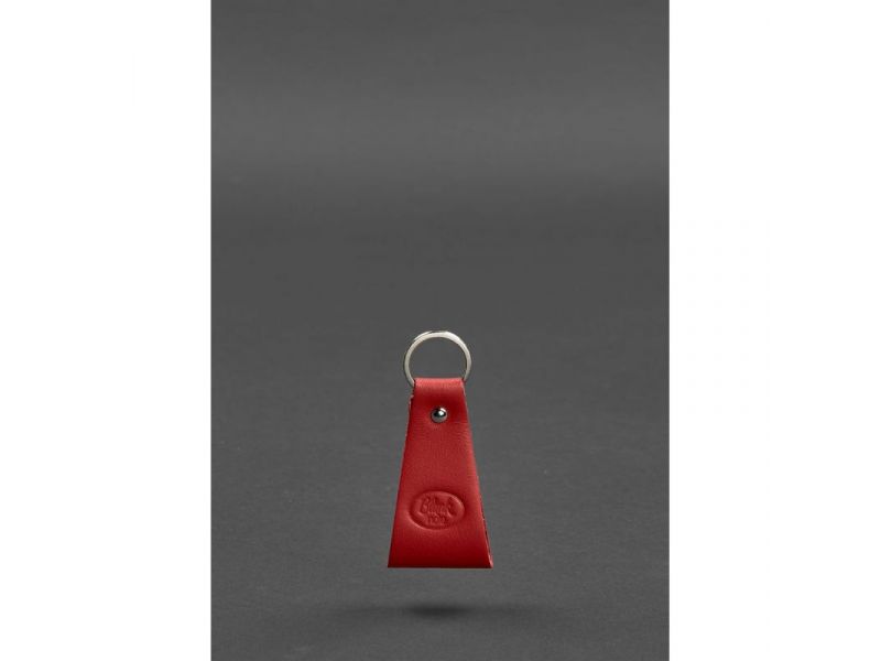 Кожаный красный брелок-петля, фото 2