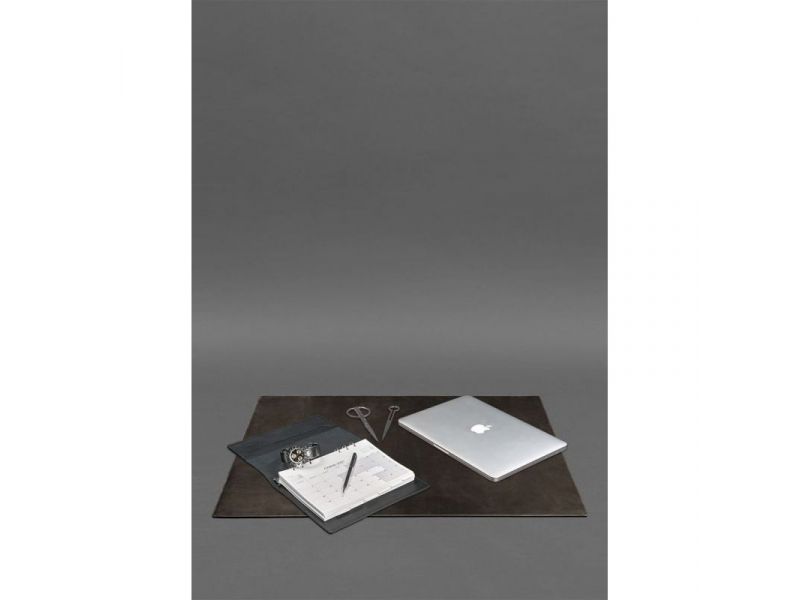 Накладка на стол руководителя - Кожаный бювар 1.0 Темно-коричневый Crazy Horse, фото 2