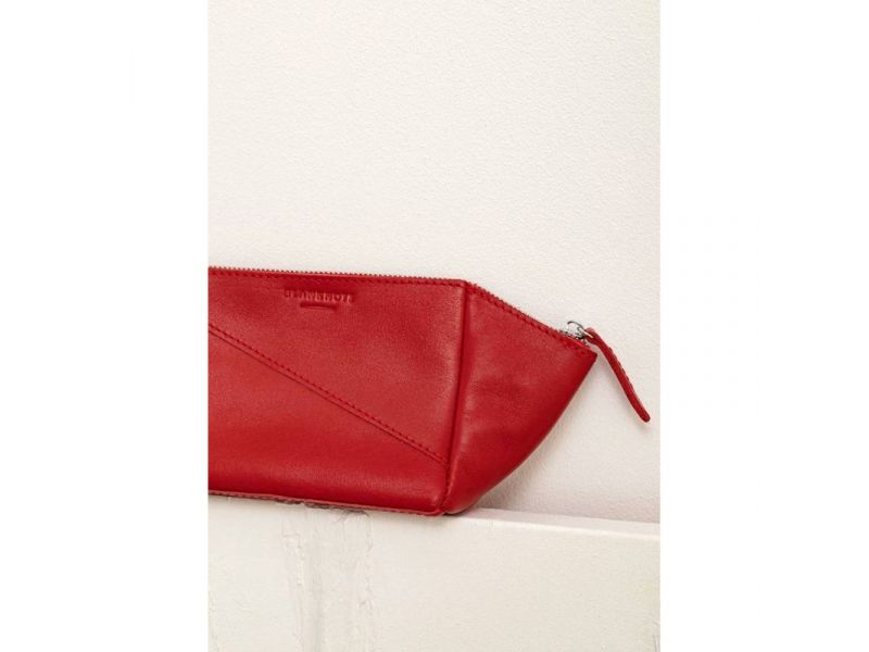 Женская кожаная косметичка 2.0 Красная, фото 7