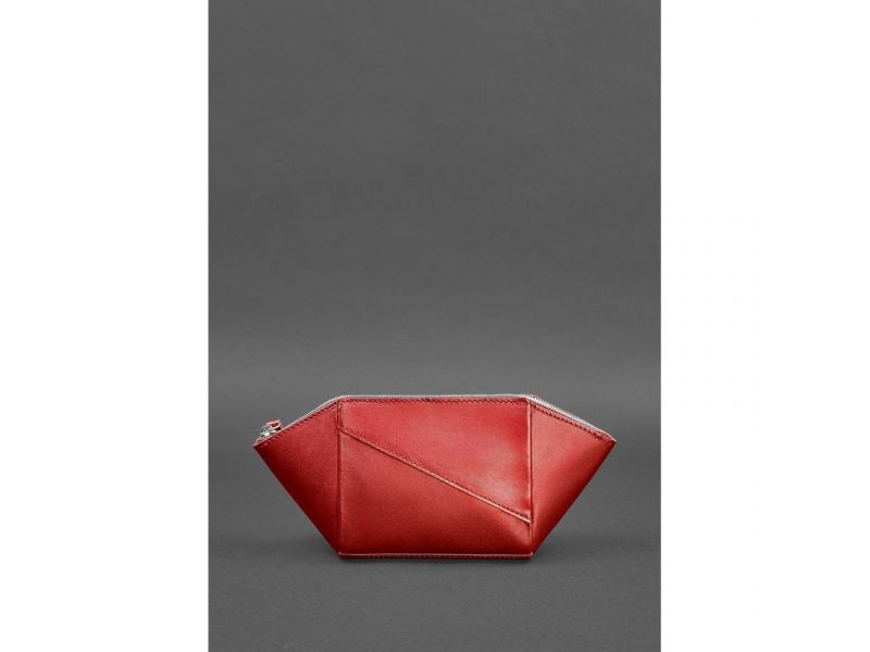 Женская кожаная косметичка 2.0 Красная, фото 5