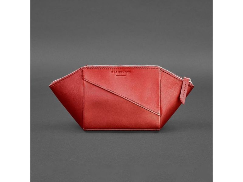 Женская кожаная косметичка 2.0 Красная, фото 9