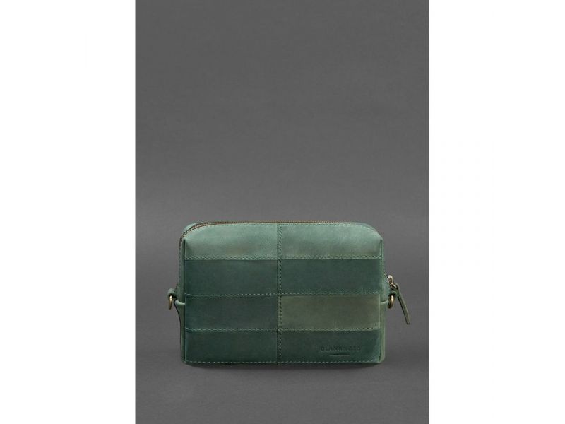 Кожаная косметичка-несессер 3.1 Зеленая Crazy Horse, фото 1
