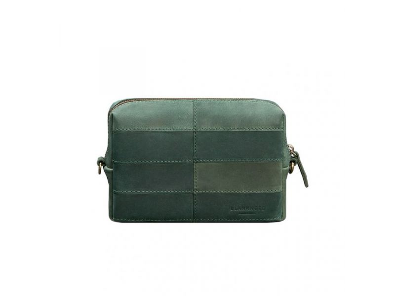 Кожаная косметичка-несессер 3.1 Зеленая Crazy Horse, фото 6