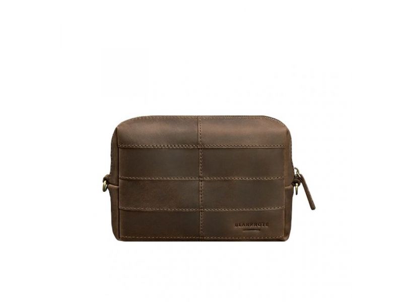 Кожаная косметичка-несессер 3.1 Темно-коричневый Crazy Horse, фото 5