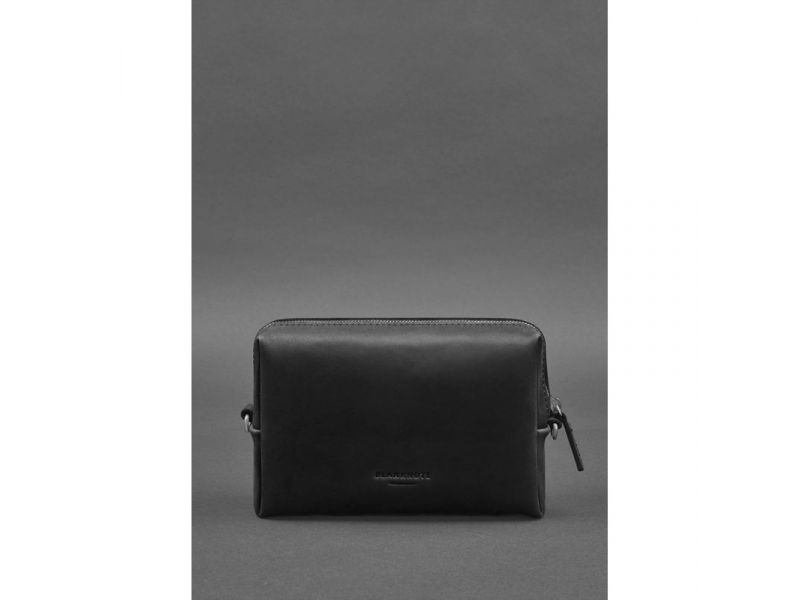 Кожаная косметичка-несессер 3.0 Черная Crazy Horse, фото 1