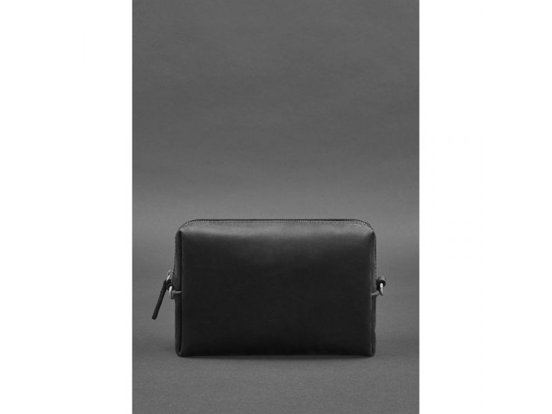 Кожаная косметичка-несессер 3.0 Черная Crazy Horse, фото 3