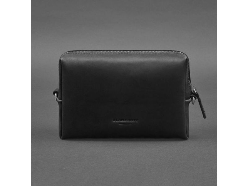 Кожаная косметичка-несессер 3.0 Черная Crazy Horse, фото 4