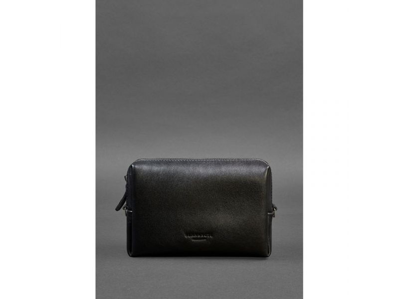 Кожаная косметичка-несессер 3.0 Черная Краст, фото 1