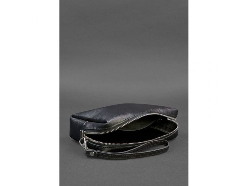 Кожаная косметичка-несессер 3.0 Черная Краст, фото 3