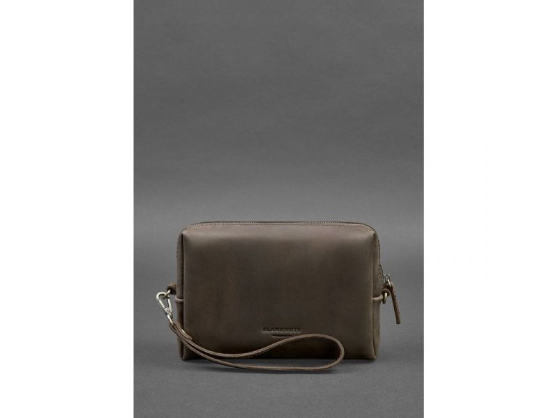 Кожаная косметичка-несессер 3.0 Темно-коричневая Crazy Horse, фото 1