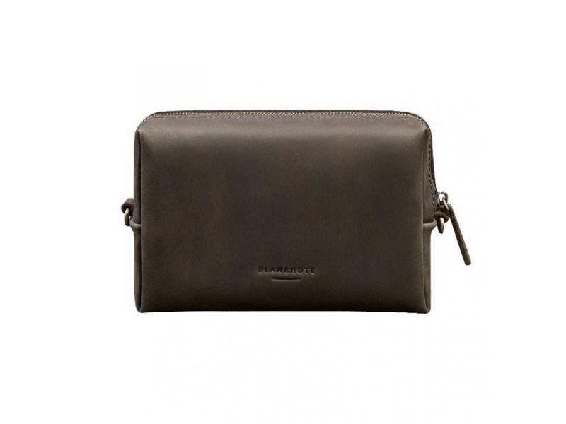 Кожаная косметичка-несессер 3.0 Темно-коричневая Crazy Horse, фото 5