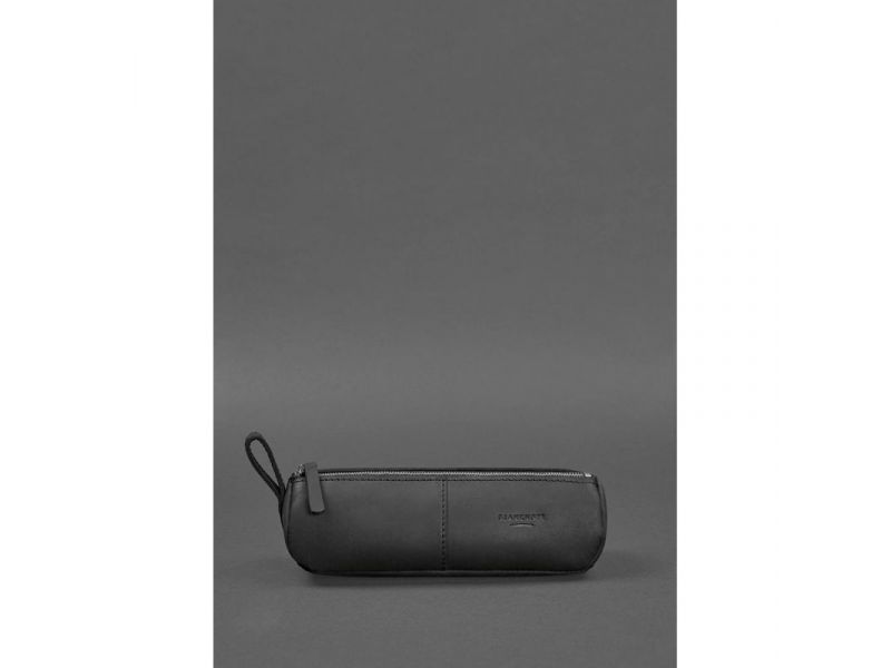 Кожаный пенал-несессер (футляр для очков) 4.0 Черный Crazy Horse, фото 1