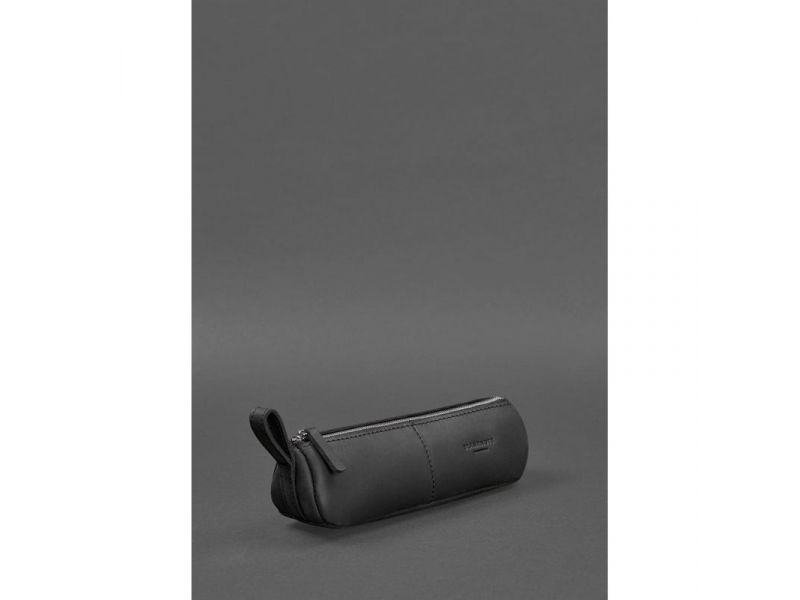 Кожаный пенал-несессер (футляр для очков) 4.0 Черный Crazy Horse, фото 3