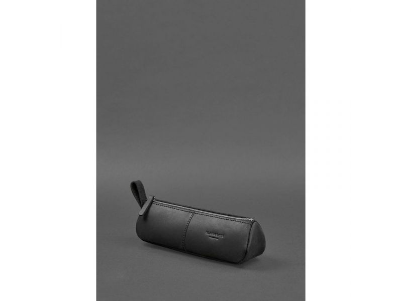 Кожаный пенал-несессер (футляр для очков) 4.0 Черный Crazy Horse, фото 4