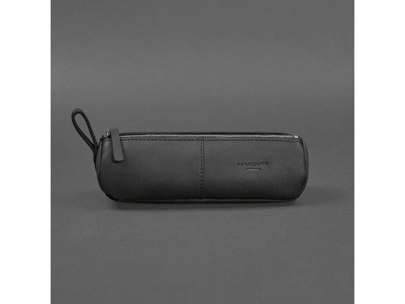 Кожаный пенал-несессер (футляр для очков) 4.0 Черный Crazy Horse, фото 6