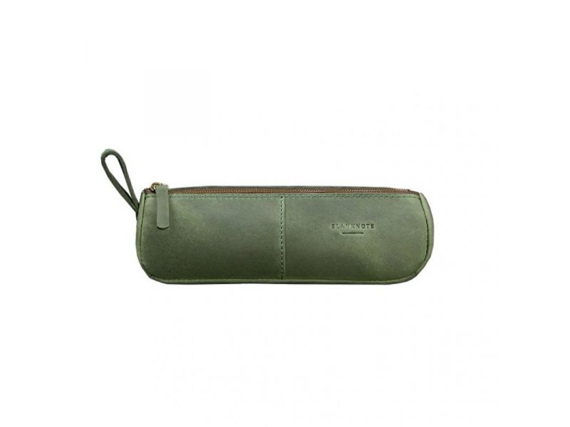 Кожаный пенал-несессер (футляр для очков) 4.0 Зеленый Crazy Horse, фото 7