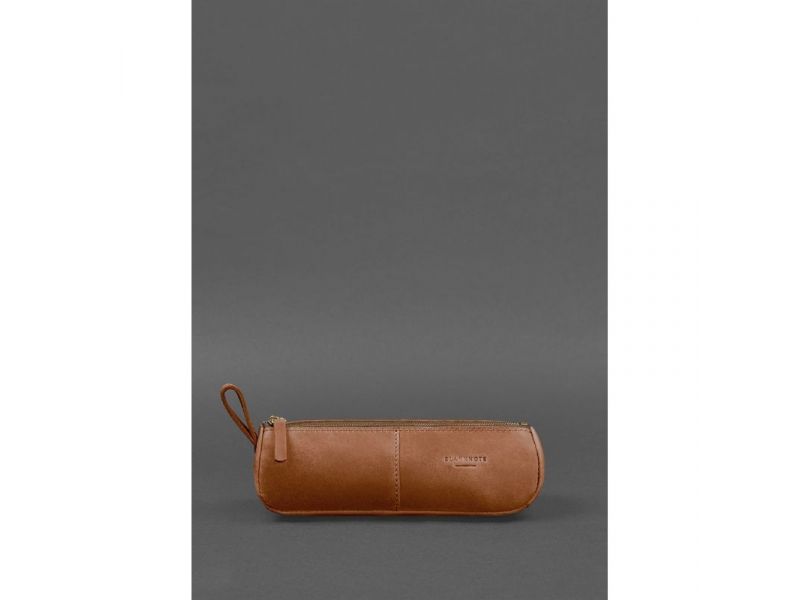 Кожаный пенал-несессер (футляр для очков) 4.0 Светло-коричневый Crazy Horse, фото 1