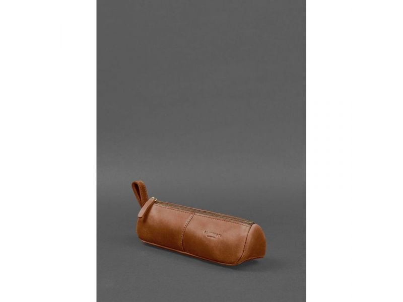 Кожаный пенал-несессер (футляр для очков) 4.0 Светло-коричневый Crazy Horse, фото 3