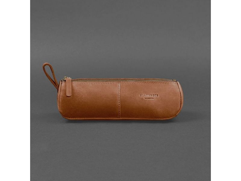 Кожаный пенал-несессер (футляр для очков) 4.0 Светло-коричневый Crazy Horse, фото 6