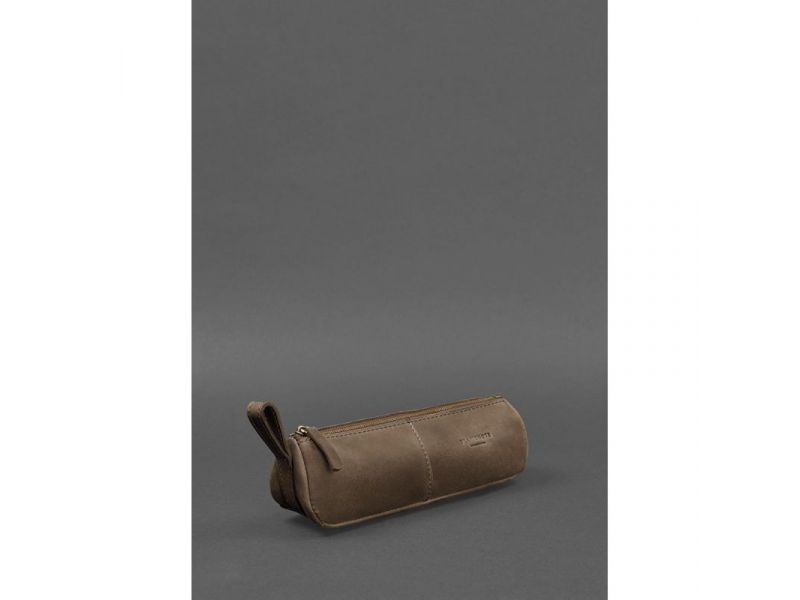 Кожаный пенал-несессер (футляр для очков) 4.0 Темно-коричневый Crazy Horse, фото 4