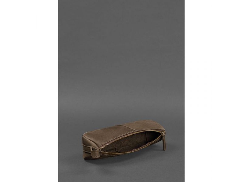 Кожаный пенал-несессер (футляр для очков) 4.0 Темно-коричневый Crazy Horse, фото 5